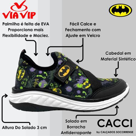 Tenis Infantil Menino Casual Conforto Via Vip Batman Imagem de Tenis Infantil Menino Casual Conforto Via Vip Batman