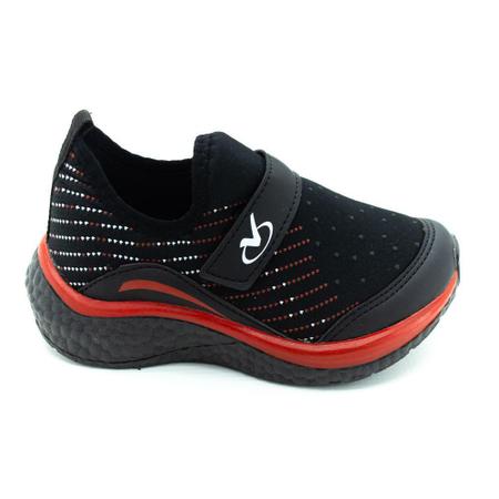 Tênis Infantil Menino Via Vip VV9505 - Preto e Vermelho Imagem de Tênis Infantil Menino Via Vip VV9505 - Preto e Vermelho