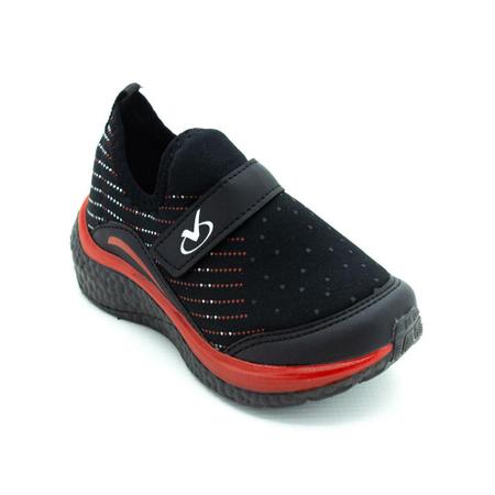 Tênis Infantil Menino Via Vip VV9505 - Preto e Vermelho Imagem de Tênis Infantil Menino Via Vip VV9505 - Preto e Vermelho