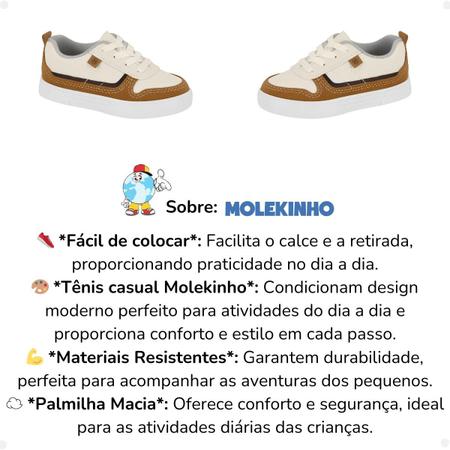 Imagem de Tênis Infantil Molekinho Casual In Branco Off