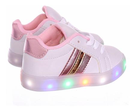 Imagem de Tenis Led Luz pisca Feminino infantil menina rosa ou branco