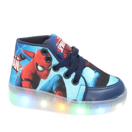 Imagem de tenis led luzinha botinha infantil homem aranha masculino