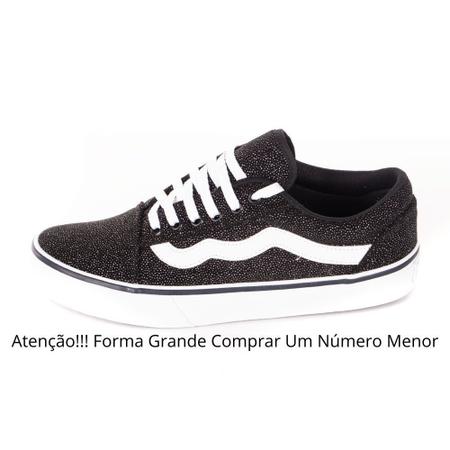 T nis Listra Branca Com Glitter Old Star T nis Feminino