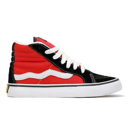 Tênis Mad Rats Skate Hi Top pu Cano Alto Branco Vermelho