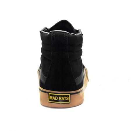 Tênis Mad Rats Hi Top Preto E Crepe Sneakers Cano Alto