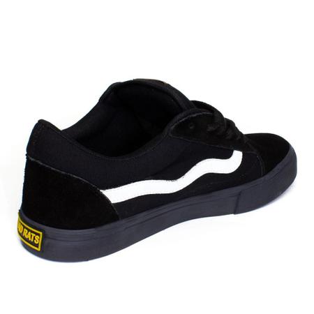 Tênis Mad Rats Old School- Black/Branco - Preto