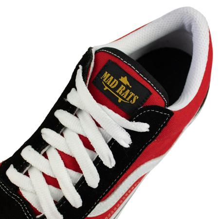 Tenis Mad Rats Old School Preto com Vermelho - Lace Sneakers