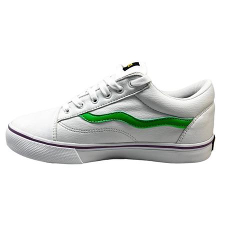 Tênis Mad Rats OldSchool PU Branco/Verde - Tênis Feminino