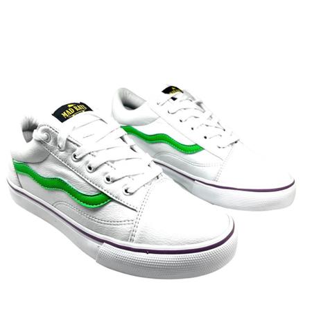 Tênis Mad Rats OldSchool PU Branco/Verde - Tênis Feminino