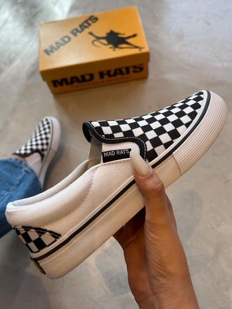 tenis Mad Rats Slip On Quadriculado