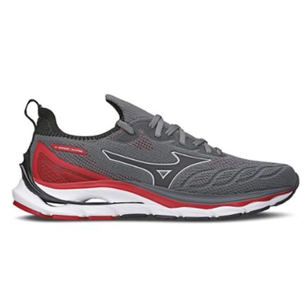 Mizuno cinza com vermelho 2025