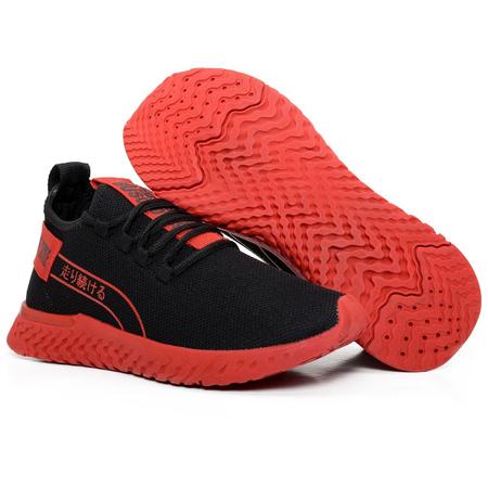 Tenis Masculino Esportivo Wayke Original Confortável Lançamento Preto Vermelho Imagem de Tenis Masculino Esportivo Wayke Original Confortável Lançamento Preto Vermelho