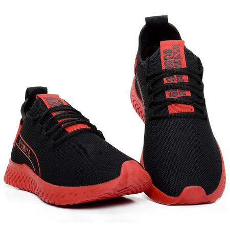 Tenis Masculino Esportivo Wayke Original Confortável Lançamento Preto Vermelho Imagem de Tenis Masculino Esportivo Wayke Original Confortável Lançamento Preto Vermelho