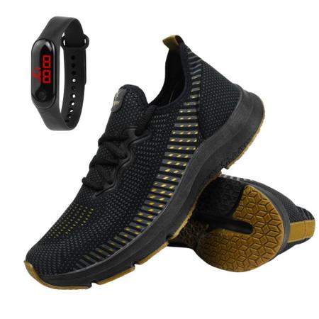 Tenis masculino fitness caminhada treino com relogio digital WIT