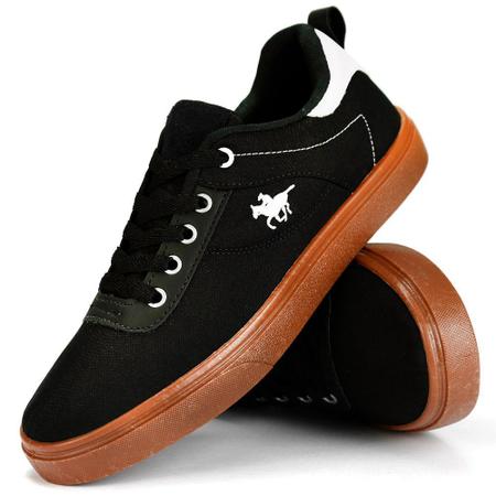 T nis Masculino Sapatenis Polo Energy Conforto Skateboard Preto