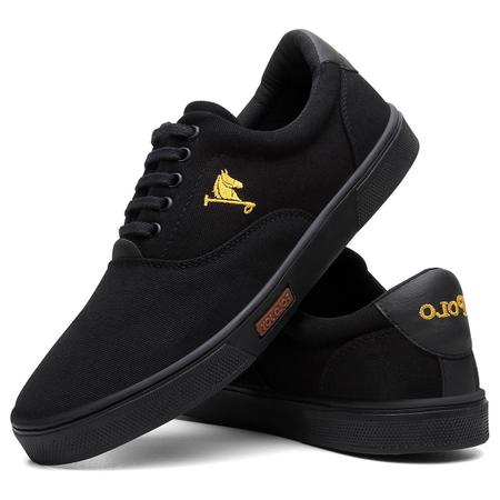 Tenis Masculino Sapatenis Polo Joy Confortavel Preto Amarelo