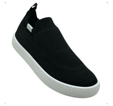 Tenis Meia Feminino Beira Rio Preto Rosa Facil Slip On Calce