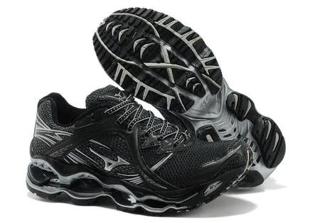 T nis Mizuno Wave Prophecy 1 Preto e Cinza T nis de Corrida