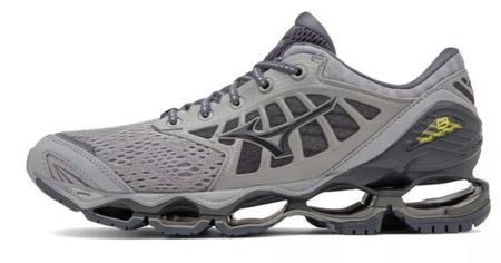 Tenis Mizuno Wave Prophecy 9 Cinza e Verde T nis de Corrida