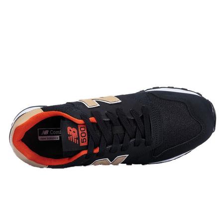 T nis New Balance 500 Casual Masculino Preto e Laranja T nis