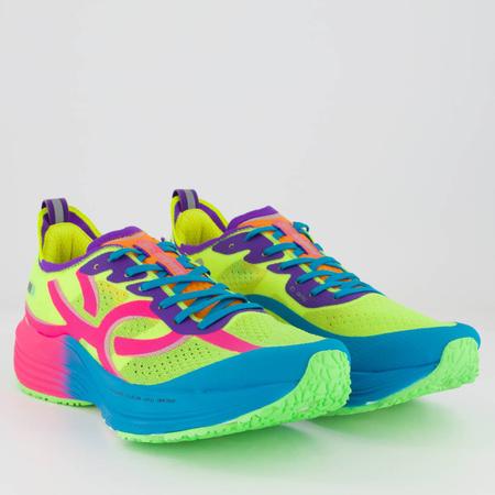 T nis Olympikus Corre 3 Verde Azul e Rosa T nis de Corrida