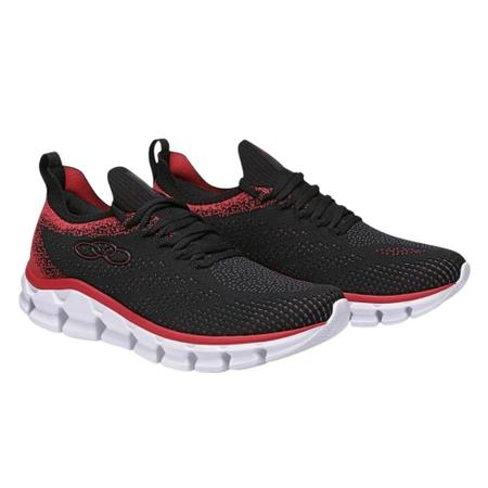 Tênis Olympikus Cygnus Caminhada Preto e Vermelho - Masculino Imagem de Tênis Olympikus Cygnus Caminhada Preto e Vermelho - Masculino