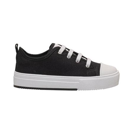 Tênis Preto e Branco Kids Fechamento Cadarço Flatform Ortopé - ORTOPE Imagem de Tênis Preto e Branco Kids Fechamento Cadarço Flatform Ortopé