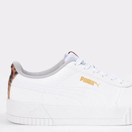 T nis Puma Carina Leo branco oncinha T nis Esportivo