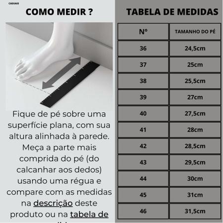 Tabela de tamanho all star sale