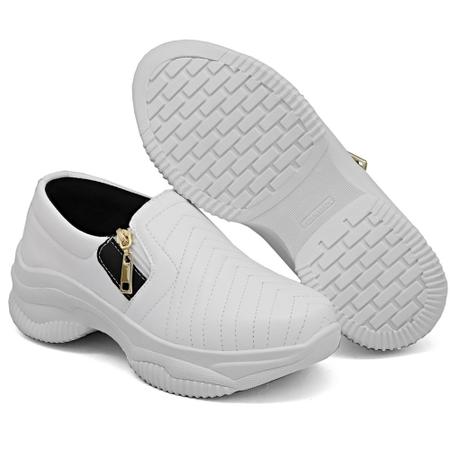 Imagem de Tênis Slip on Feminino Moda Casual Calce Fácil Linha Confort Estiloso Sola Robusta