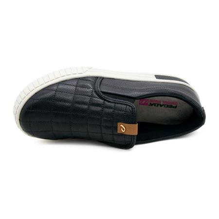 Tênis Slip On Feminino Pegada 212501 Preto - Slipper / Slip On