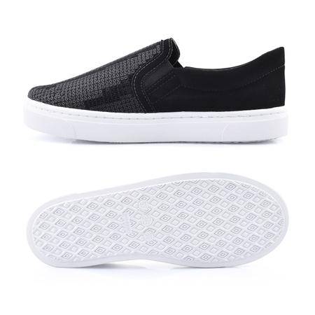 Tenis Slip On Lantejoula Preto Godiva Nobuck Preto - 006500 Imagem de Tenis Slip On Lantejoula Preto Godiva Nobuck Preto