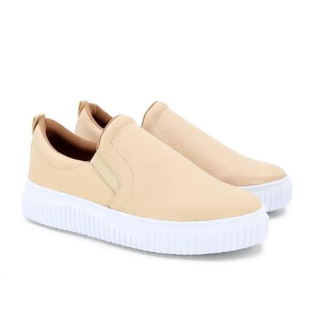 Imagem de Tênis slip on salto médio feminino usaflex couro relax catalano