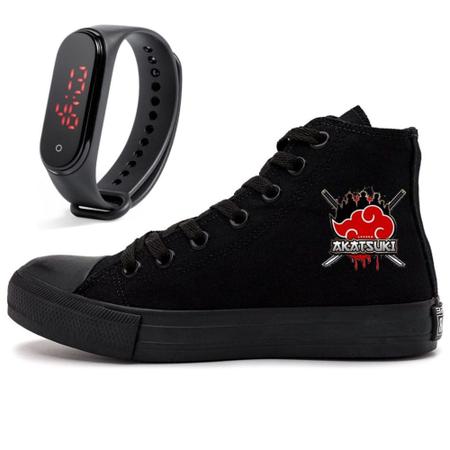 Tenis Star All Black Naruto Nuvem Akatsuki Adulto e Infantil Unissex +  Relogio - MR SHOES - Tênis Feminino - Magazine Luiza