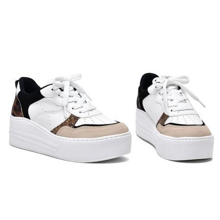 T nis Via Marte Nobuck On a Glitter Branco 231121001 T nis