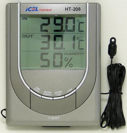 Imagem de Termohigrômetro c/ Sensor Externo HT-208 - Registro Min/Máx