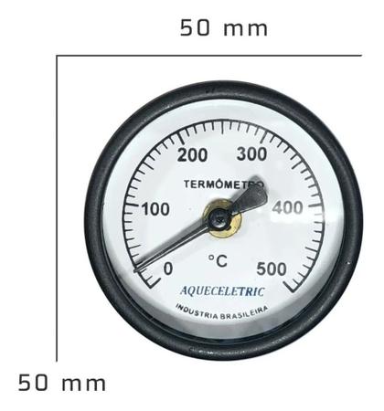 Imagem de Termômetro Analogico 500 Graus Forno Iglu A Lenha Haste 30cm