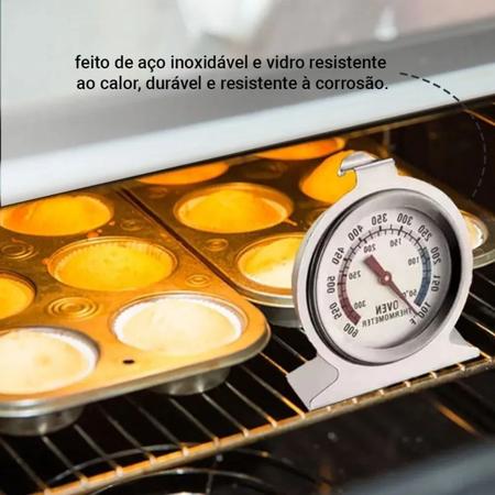 Imagem de Termômetro Culinário Em Inox P/ Forno Pães Pizza Bolo Assado