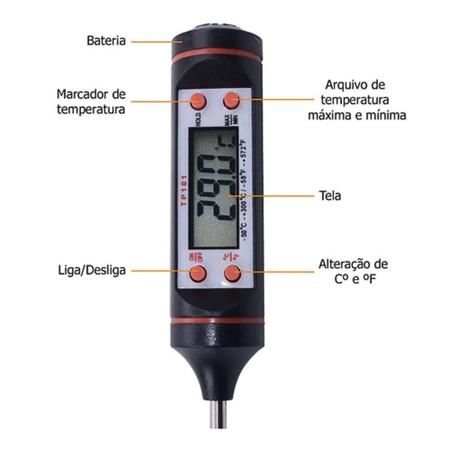 Imagem de Termometro digital culinário Plástico Inox