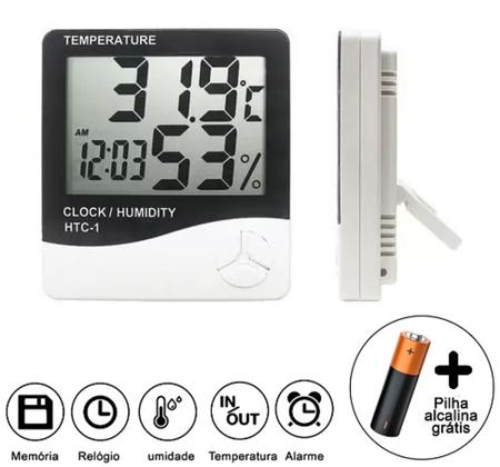 Relógio digital barométrico, medidor de temperatura e umidade
