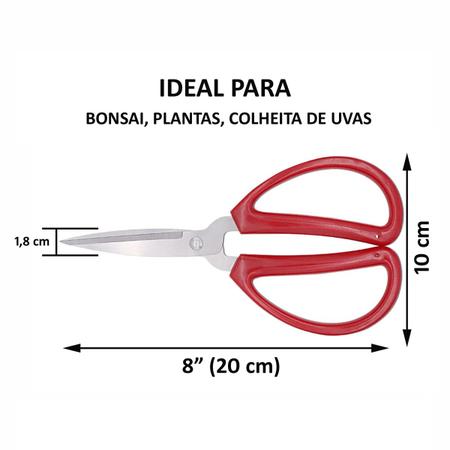 Imagem de Tesoura De Poda Corte Para Bonsai E Plantas Multiuso 8 Pol.