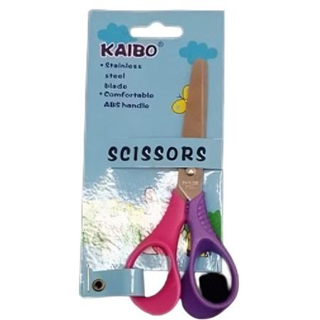 Imagem de Tesoura Escolar Colorida 13cm Ponta Redonda - Kaibo Scissor Material Escolar