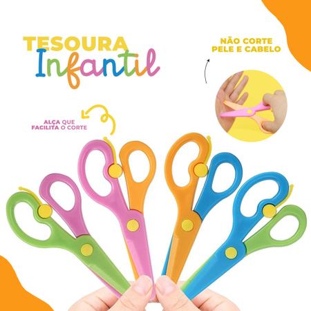 Imagem de Tesoura Escolar Infantil Kids Não Corta Cabelo Leo&Leo