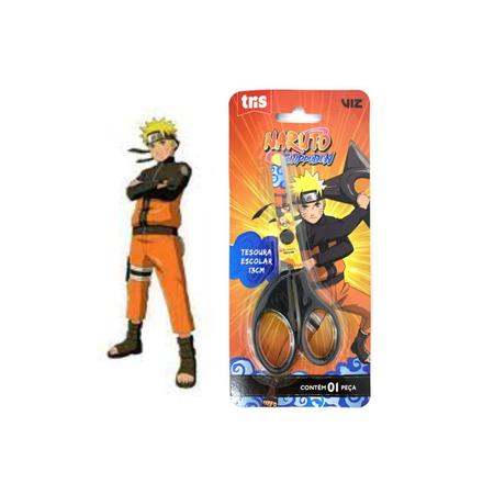 Imagem de Tesoura Escolar Naruto Shippuden Cartela com 1 Unidade Preto