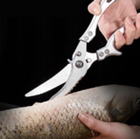 Imagem de Tesoura profissional de aço inoxidável para frango peixe  carne