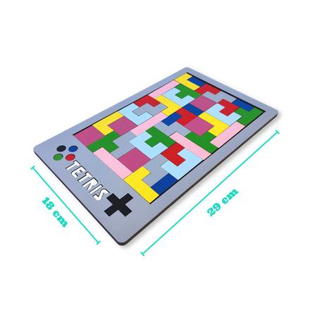 Brinquedo Tetris De Madeira Jogo Educativo Quebra Cabeça - Novo