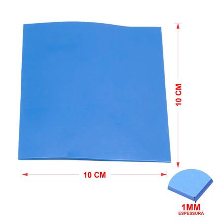 Imagem de Thermal Pad Almofada Térmica Dissipador Esp 1mm - 10cm x 10cm Liso