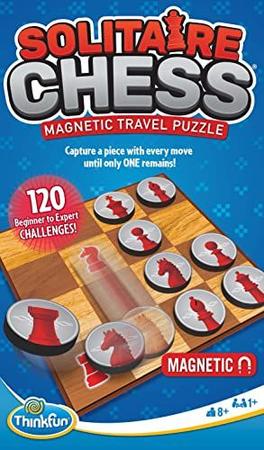 ThinkFun Solitaire Xadrez Magnetic Travel Puzzle - Jogo de Lógica e  Brinquedo STEM para Crianças e Adultos com 8 anos ou mais - Ravensburger -  Outros Jogos - Magazine Luiza