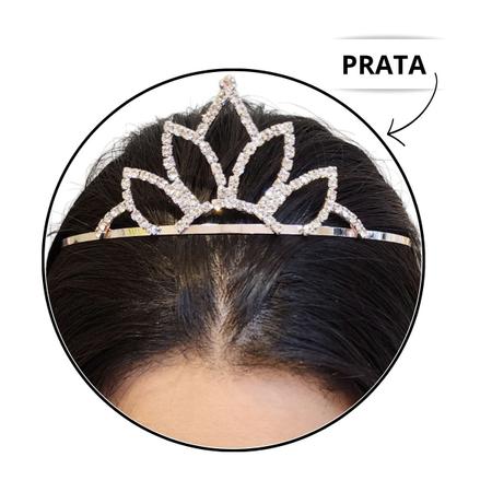 Imagem de Tiara coroa de strass luxo c/ pente para festas casamento