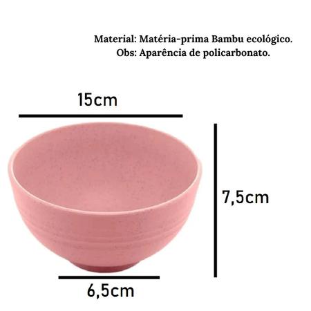 Imagem de Tigela Bowl 650ml Fibra de Bambu Ecológico Sobremesa Sorvete